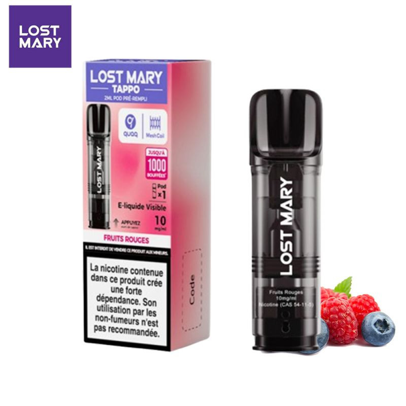 Cartouche Lost Mary Tappo Fruits Rouges 2ml – 10mg | Mystik-Vape