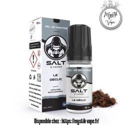 Le Déclic Salt E-Vapor 10ml - Saveur Tabac Authentique | Mystik-Vape