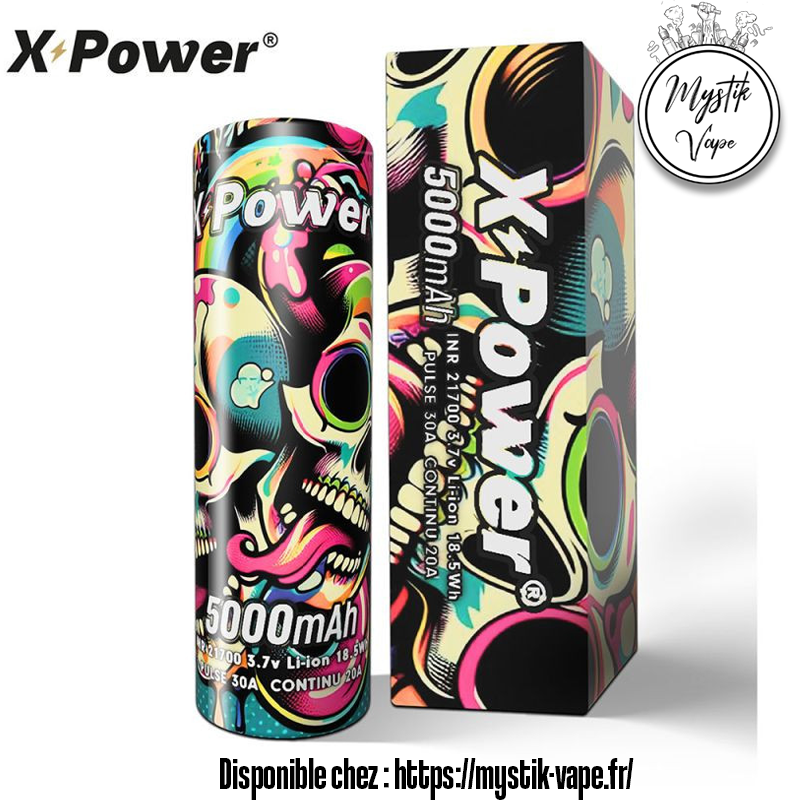 Accu 21700 5000mAh X Power | Batterie Vape 30A - Mystik Vape