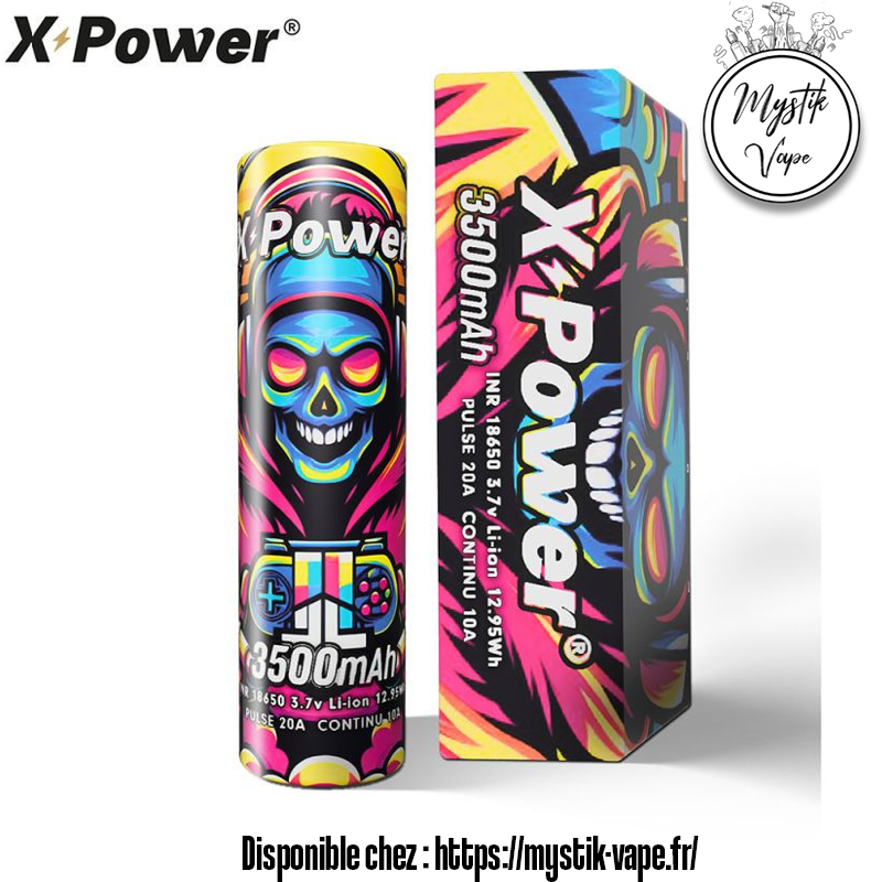 Accu 18650 3500mAh X Power | Batterie Vape 20A - Mystik Vape