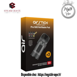 Pack de 3 Cartouches Airstick Pro Steam Crave – 2ml, Résistance Mesh 1