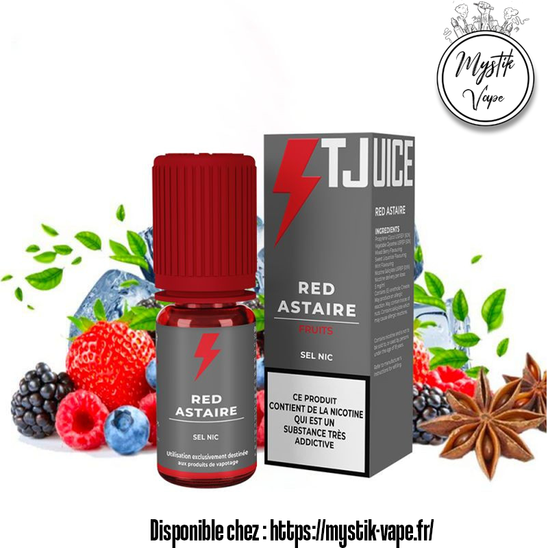 Red Astaire 10ml T-Juice – E-liquide Fruits Rouges, Raisin et Menthol