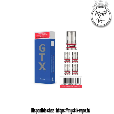 Résistances GTX/GTX-2 Vaporesso – Pack x5 | Mystik-Vape