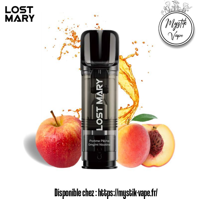 Cartouche Tappo Pomme Pêche (0, 10, 20mg) | MYSTIK - VAPE