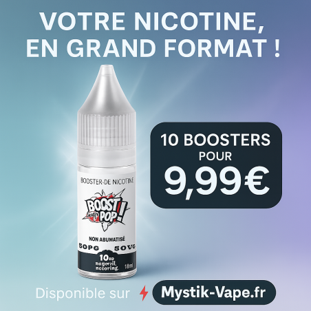 Pack 10 Boosters Boost My Pop 20 mg/ml – Nicotine pour DIY | Mystik-Va