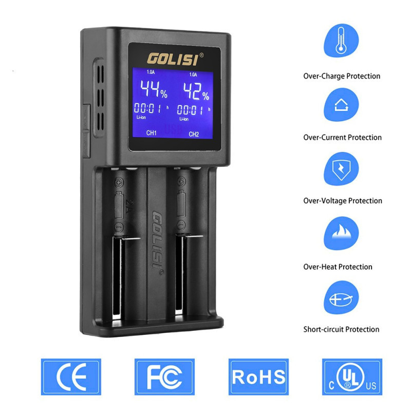 Chargeur d'accus intelligent GOLISI S2 - Mystik-Vape