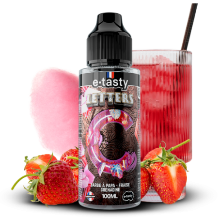 Letters C 100ml Barbe à Papa Fraise Grenadine|Mystik-Vape